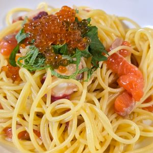 zabuの作ってみた!投稿(いくらとタコの和風シーフードパスタ)