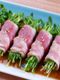 レンチン豆苗のベーコン巻き