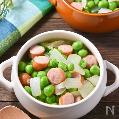 【グリーンピースのコンソメ煮】グリーンピースの大量消費に