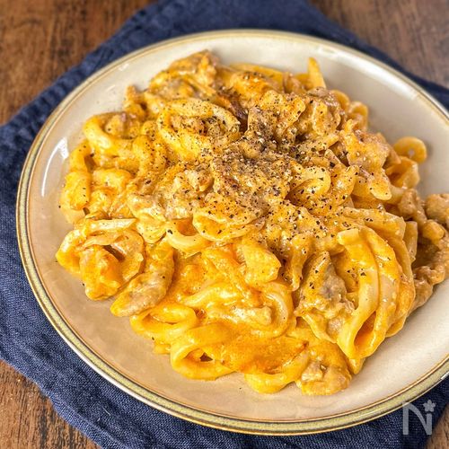 【ロゼクリームうどん】フライパンひとつ・10分で完成