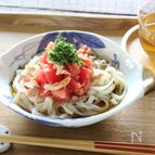 冷凍うどんで作る☆トマトとツナの冷やしぶっかけうどん