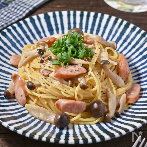 【きのこのバター醤油パスタ】ワンパンでやみつきになるうまさ♪