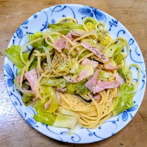 433888の作ってみた!投稿(塩昆布が決め手♪『春キャベツとベーコンのバターポン酢パスタ』)