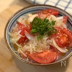 無限トマトと新玉ねぎの大葉デリサラダ🍅
