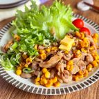 ごはんにぴったり♪【豚こまとコーンのバター甘辛炒め】