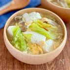 キャベツと舞茸とお豆腐のふわたまスープ