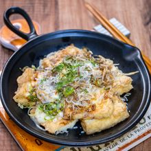 厚揚げのじゃこネギチーズ焼き