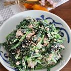 味見が止まりません‥！ほうれん草のツナの海苔マヨ和え