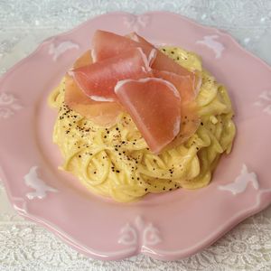 タツノオトシゴの作ってみた!投稿(ヘルシー*冷製カルボナーラ(生クリーム&牛乳不使用))