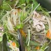 【豚肉と水菜ともやしとにんじんの中華風和え物】おつまみに！の工程3