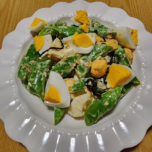ナムディの作ってみた!投稿(【スナップえんどうの和風たまごサラダ】めっちゃ美味しー♫)