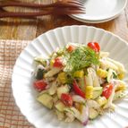 夏野菜とツナのペンネサラダディル風味