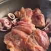 夏野菜とイカのカレーパエリアの工程1