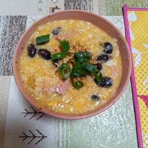 RON♪RONの作ってみた!投稿(『豚まめキムチ雑炊』レンジで簡単！冷凍ごはんですぐできる☆)