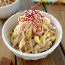 豆もやしと鶏ささみのナムル