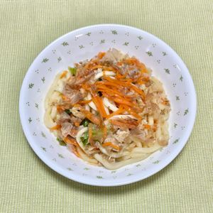 キャピタンの作ってみた!投稿(包丁不要！レンジで簡単！うどんスープで焼きうどん)