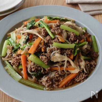 【しらたきとひき肉のチャプチェ】春雨不使用でカロリーダウン