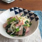 レンジで簡単☆小松菜と新たまねぎのじゃこバター醤油和え