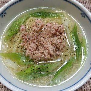 よっこの作ってみた!投稿(鍋ひとつですぐできる！【ねぎ塩ツナ麺】)