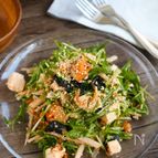 【切って混ぜるだけ♪】水菜と大根と豆腐のピリ辛サラダ