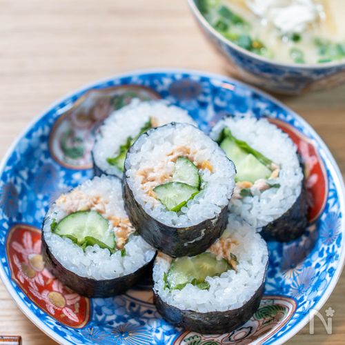 【ツナマヨと納豆の太巻きずし】どっちも♪
