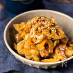 【豚蓮根照り焼き】材料2つでご飯止まらん！