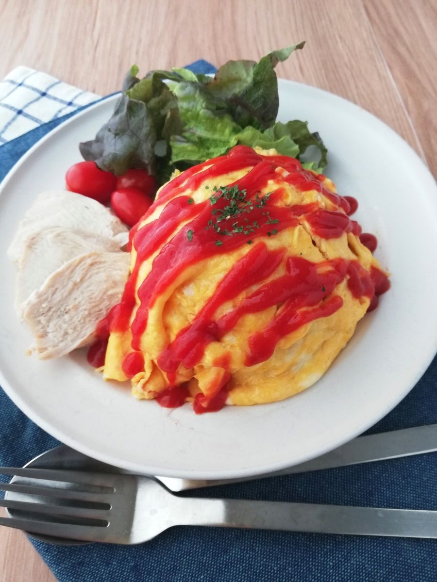 炊飯器で同時調理 チキンとオムライスのワンプレートご飯 レシピサイトnadia