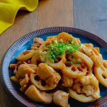 れんこんと鶏肉の味噌マヨ炒め