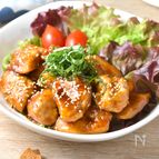お酢でさっぱり【鶏むね肉の甘酢照り焼き】