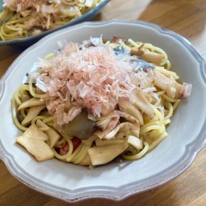 ゆかりの作ってみた!投稿(めんつゆで簡単！きのこたっぷり和風パスタ)