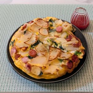 𝔂𝓾𝓶𝓲🍓の作ってみた!投稿(ほうれん草たっぷり《スパニッシュオムレツ》)
