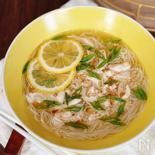 【柚子胡椒香る♪ササミのさっぱりそうめん】ツルッと秒で完食♪