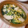 鶏むね肉とほうれん草のコーンバター煮|バター香る濃厚スープ