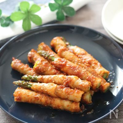 【アスパラの豚巻き韓国風】焼肉のタレ+あの調味料で絶品ダレ