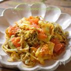 チーズが絡んでやみつきな旨さ☆豚肉トマトのキムチーズ炒め