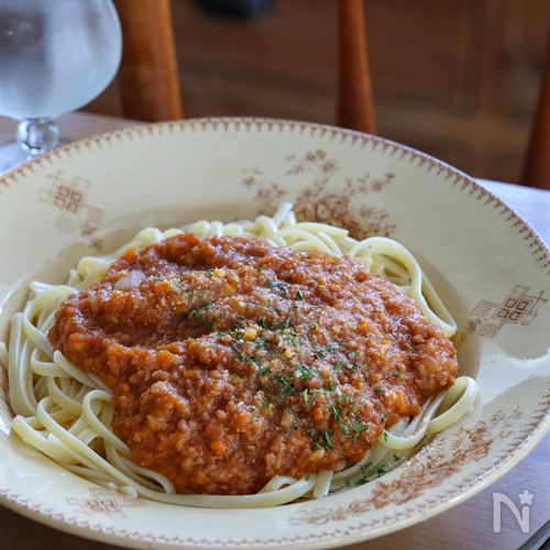 レンジで手軽に【濃厚無水ミートソース】