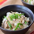 レンジで3分！無限きのこピーマンの混ぜごはん