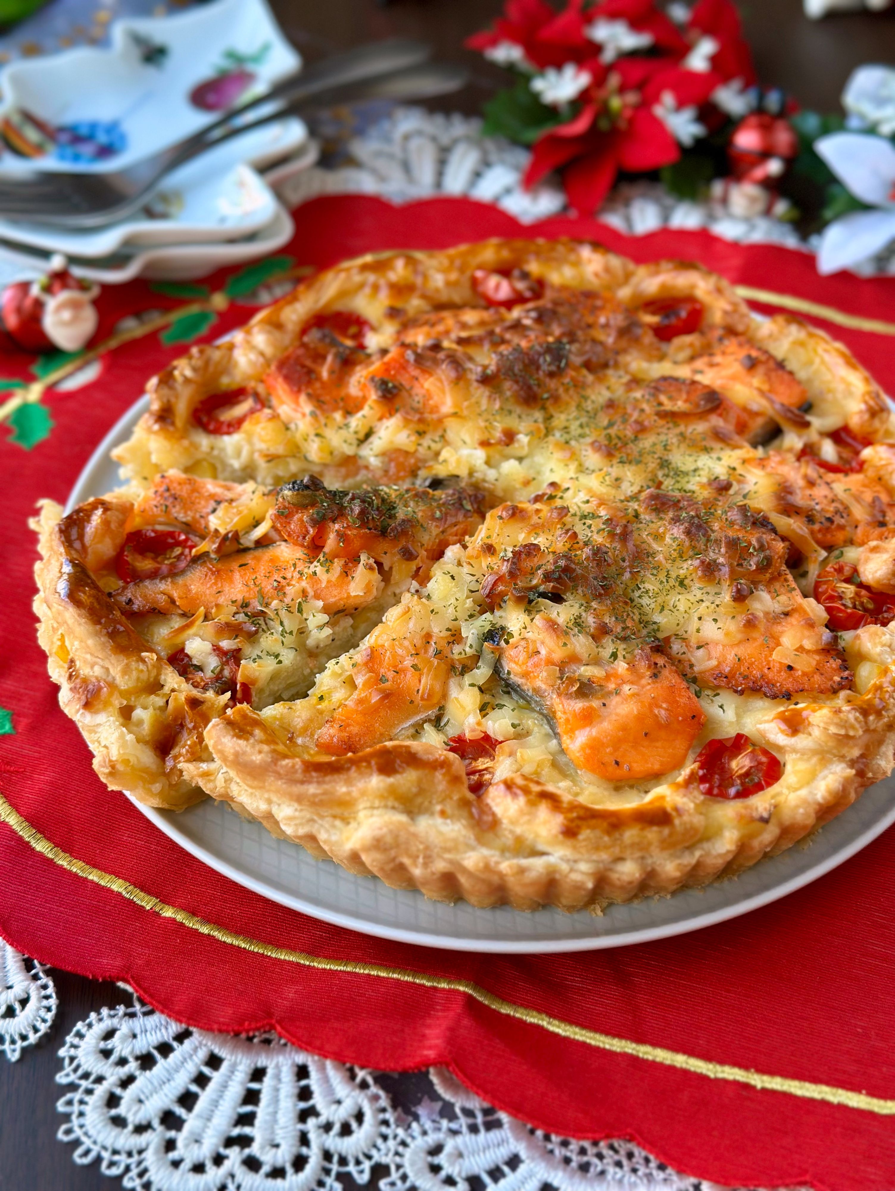 さけとキャベツの豆腐クリームキッシュ】節約/クリスマスに | レシピ