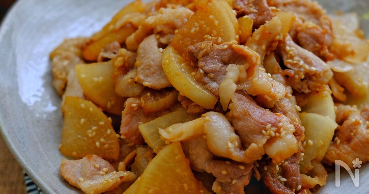 調味料一律大さじ1！＊豚バラ大根の甘辛炒め＊