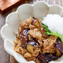 なすと豚バラの甘酢照り焼き＊おろし添え【#作り置き】