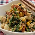 【レンジ調理】うま過ぎわろた♡ほうれん草と竹輪のツナマヨ和え