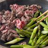 【佐賀県産アスパラと牛肉のすき焼風炒め】ご飯が進む♪の工程2