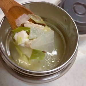 えみりんの作ってみた!投稿(【鶏もも肉で天才的に旨い！参鶏湯風スープ】旨みが凝縮！！)