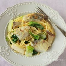 たらと白菜のクリームパスタ