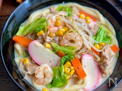 スープ濃厚！【ちゃんぽんうどん】 | レシピサイトNadia