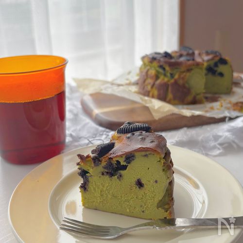 【米粉】抹茶オレオバスクチーズケーキ