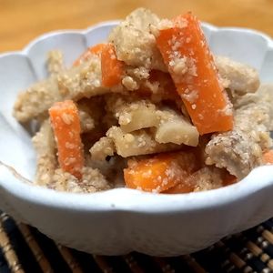 こまりこ😃の作ってみた!投稿(【ごぼうとにんじんのごま酢和え】レンチンでかなり美味しい♪)