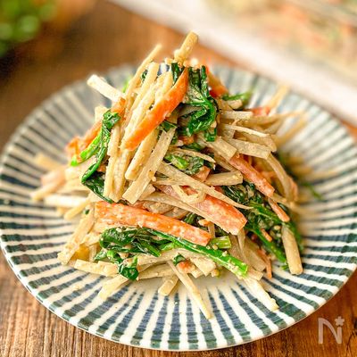 【レンジで簡単♪】デリ風ごぼうの胡麻マヨ和え