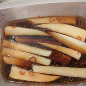 たりおの作ってみた!投稿(めんポンでラクラク♪やみつき♪『大根のうまだれ漬け』)