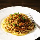 サバの味噌煮缶deミートソース
